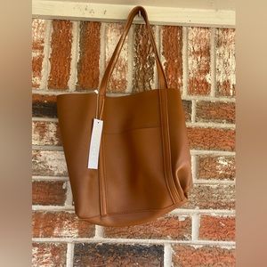 Henny + Lev Tote Bag Brown Faux Leather